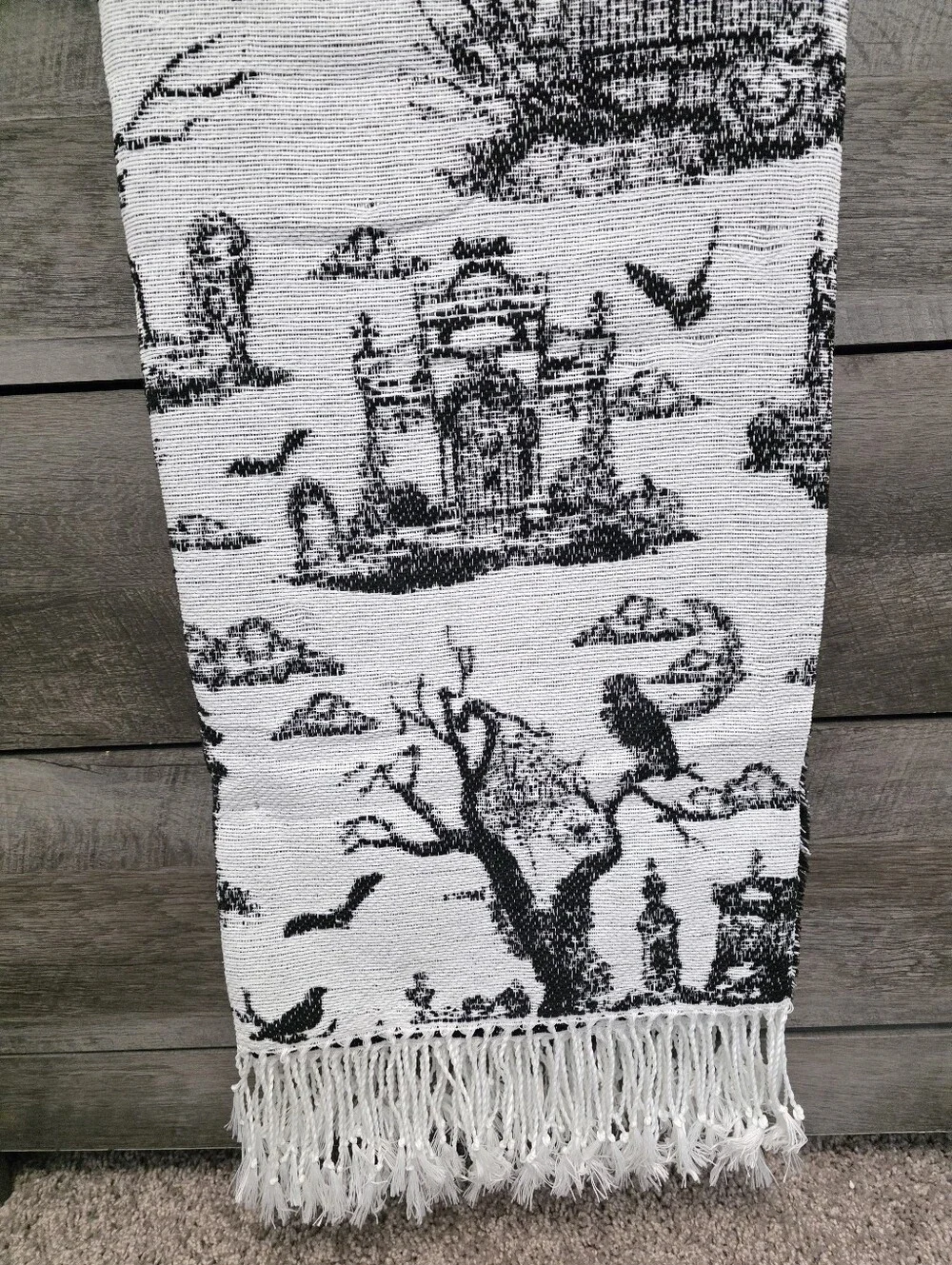 Cynthia Rowley Halloween Throw Blanket Haunted House Raven New